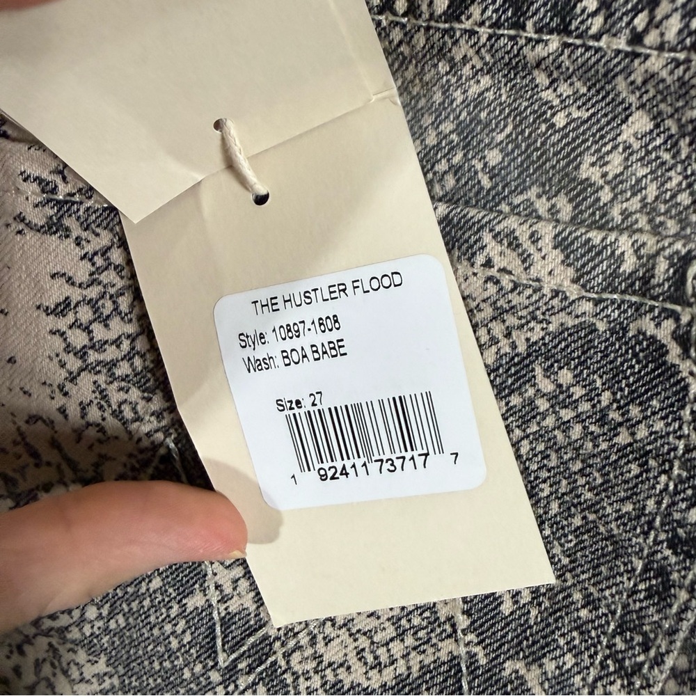 NWT Mother The Hustler Flood Boa Babe Snakeskin Jeans Size 27 - Picture 8 of 11